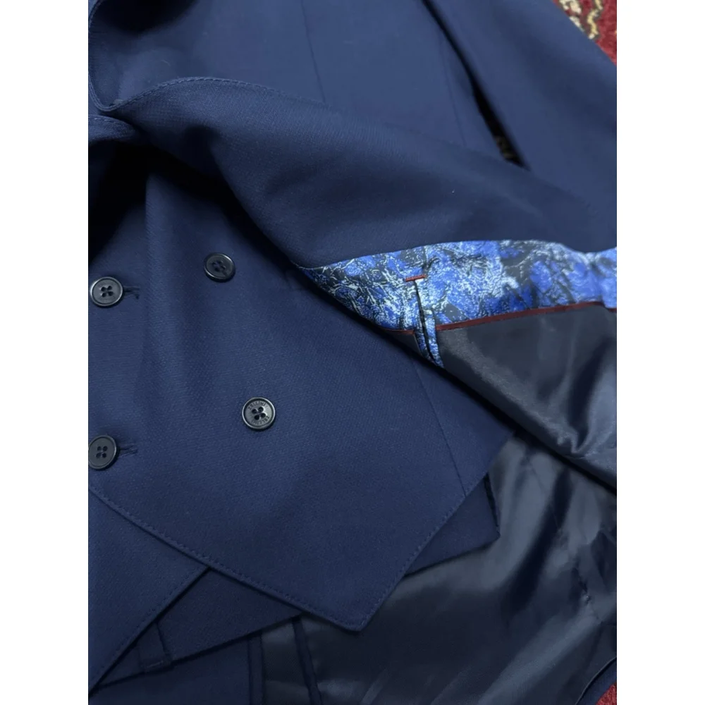 Men's MP Suit Navy Casual Party Prom Groom Tuxedo Wedding 3 Piece Set Custom